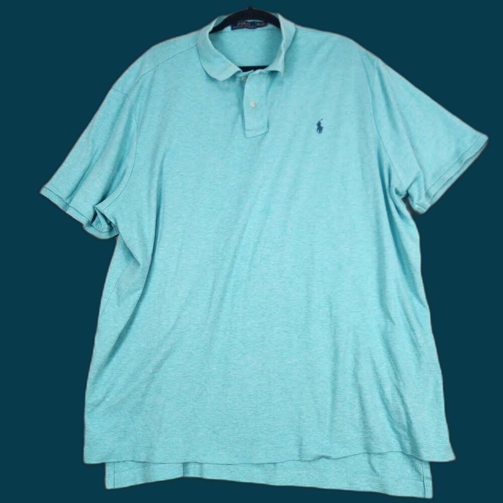 Polo Ralph Lauren Classic Blue-Green Polo Shirt Size XXL TTG  Preppy Athleisure